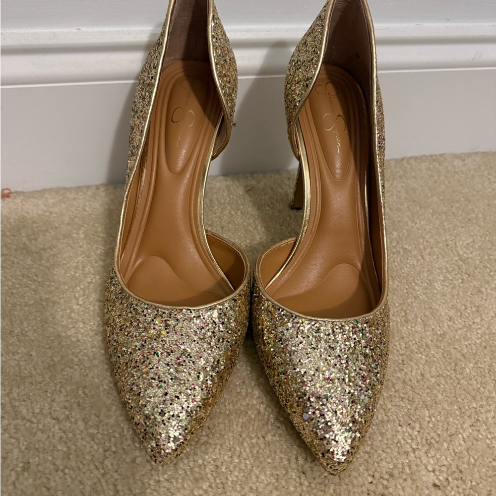 Gold Glitter Women's Heels